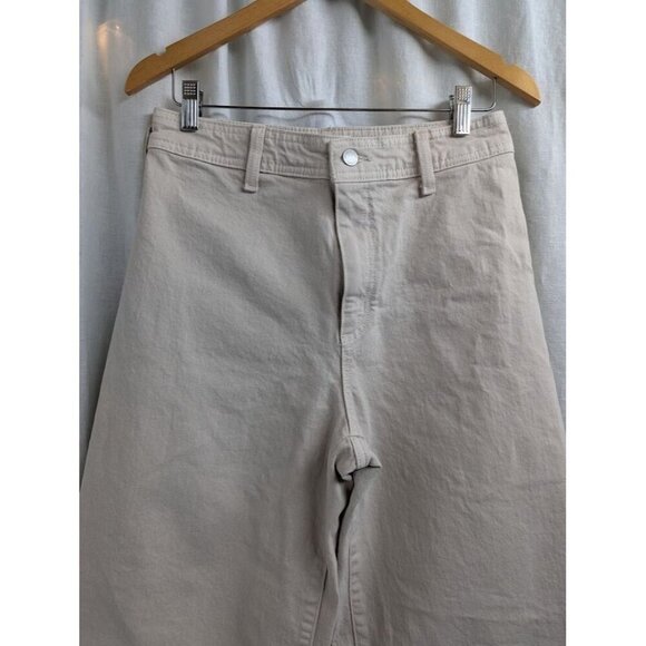 Universal Thread women's size 8 cream ivory sailor wide leg denim pants I2 - Picture 2 of 9